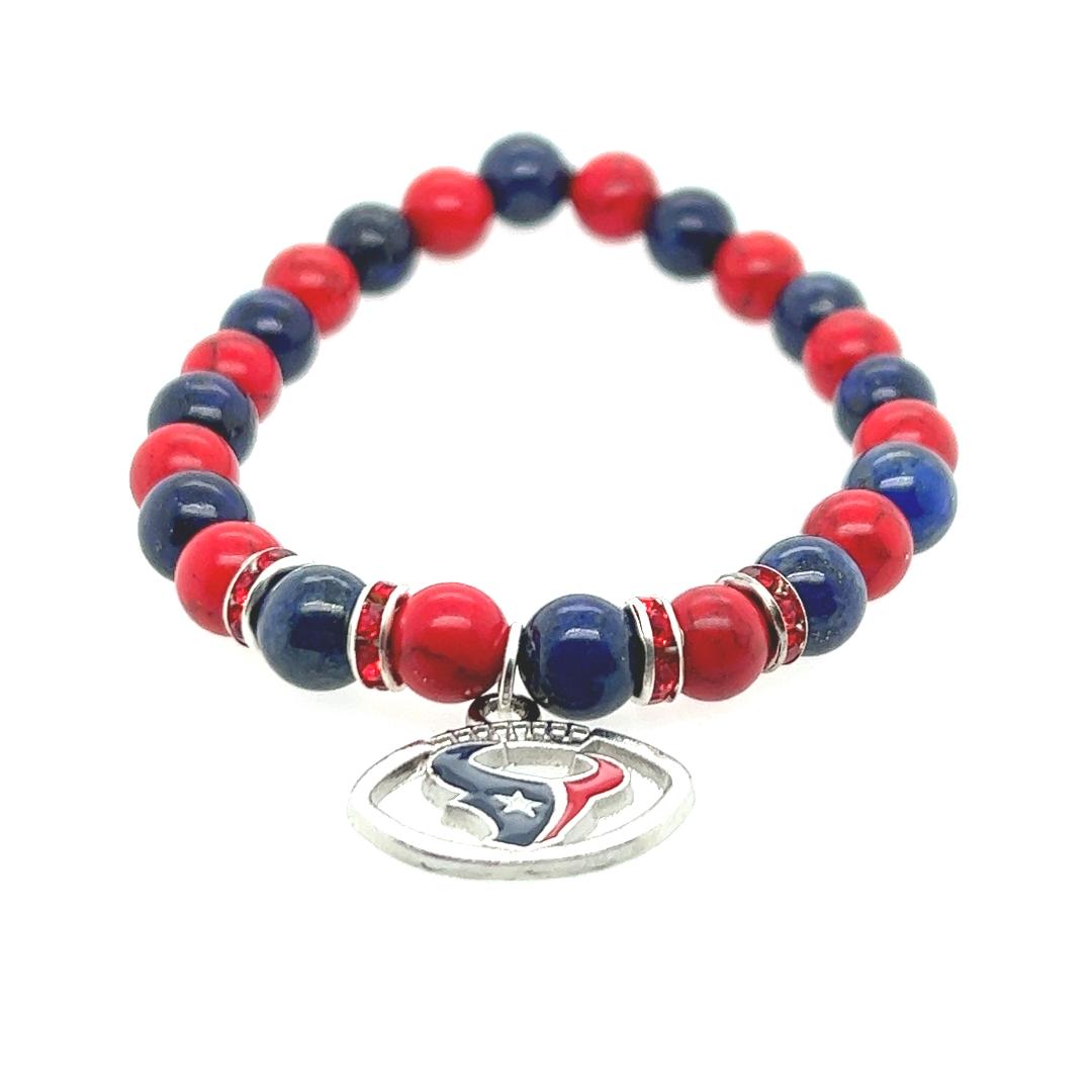 Texans Fan Gemstone Bracelet