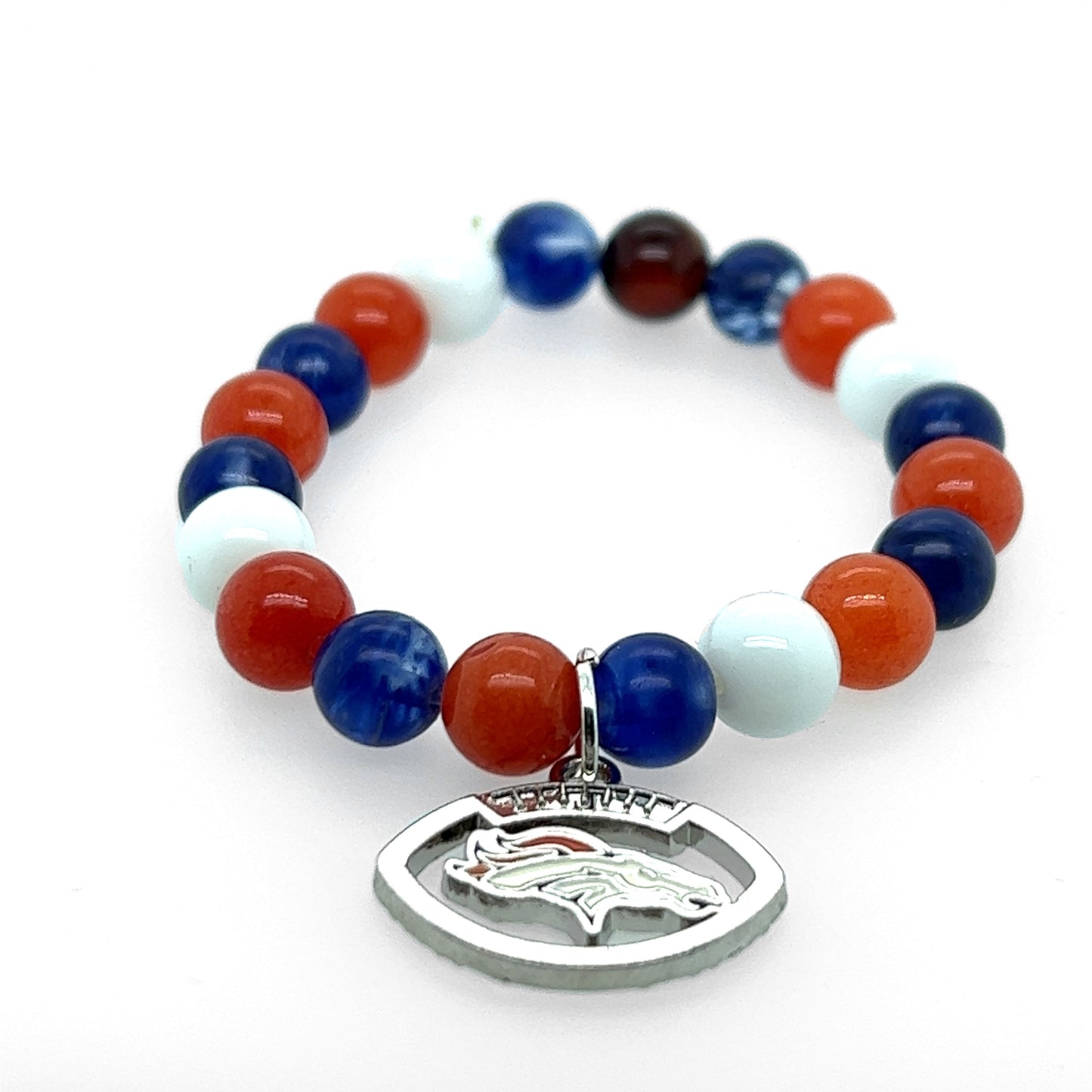 Broncos Fan Gemstone Bracelet