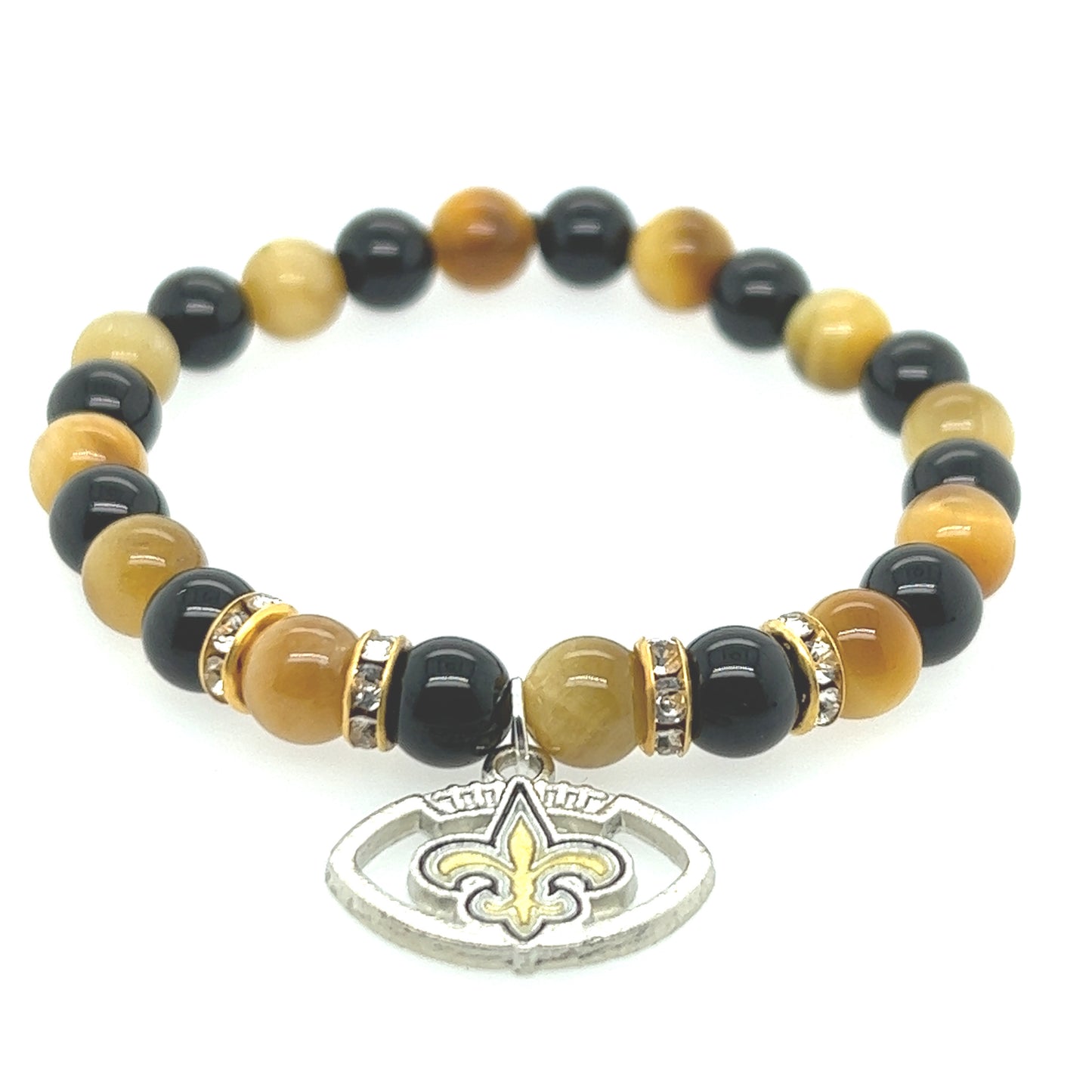 Saints Fan Gemstone Bracelet