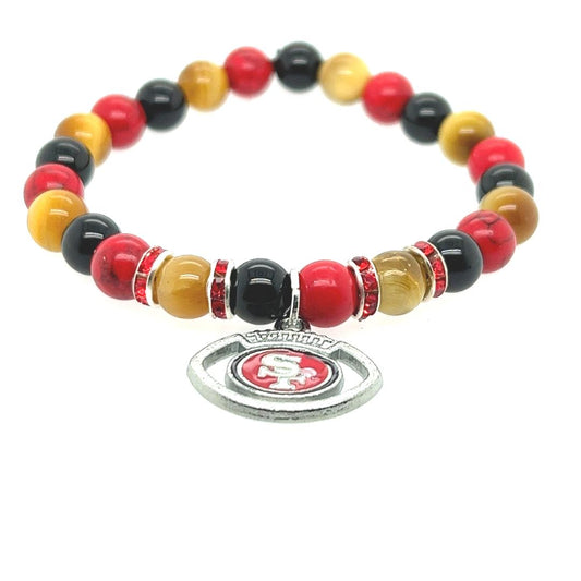 49ers Fan Gemstone Bracelet