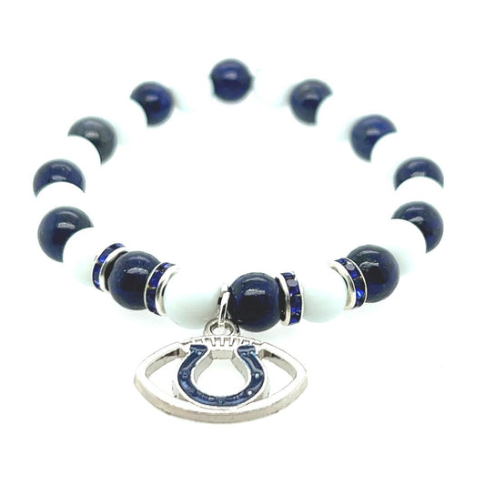 Colts Fan Gemstone Bracelet