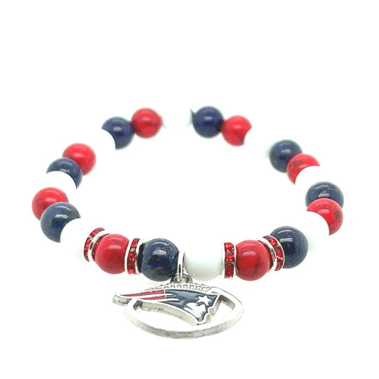 Patriots Fan Gemstone Bracelet