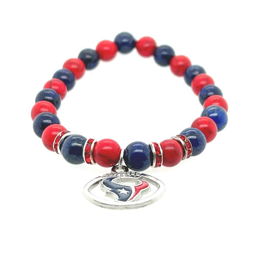 Texans Fan Gemstone Bracelet