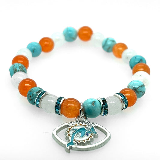 Dolphins Fan Gemstone Bracelet