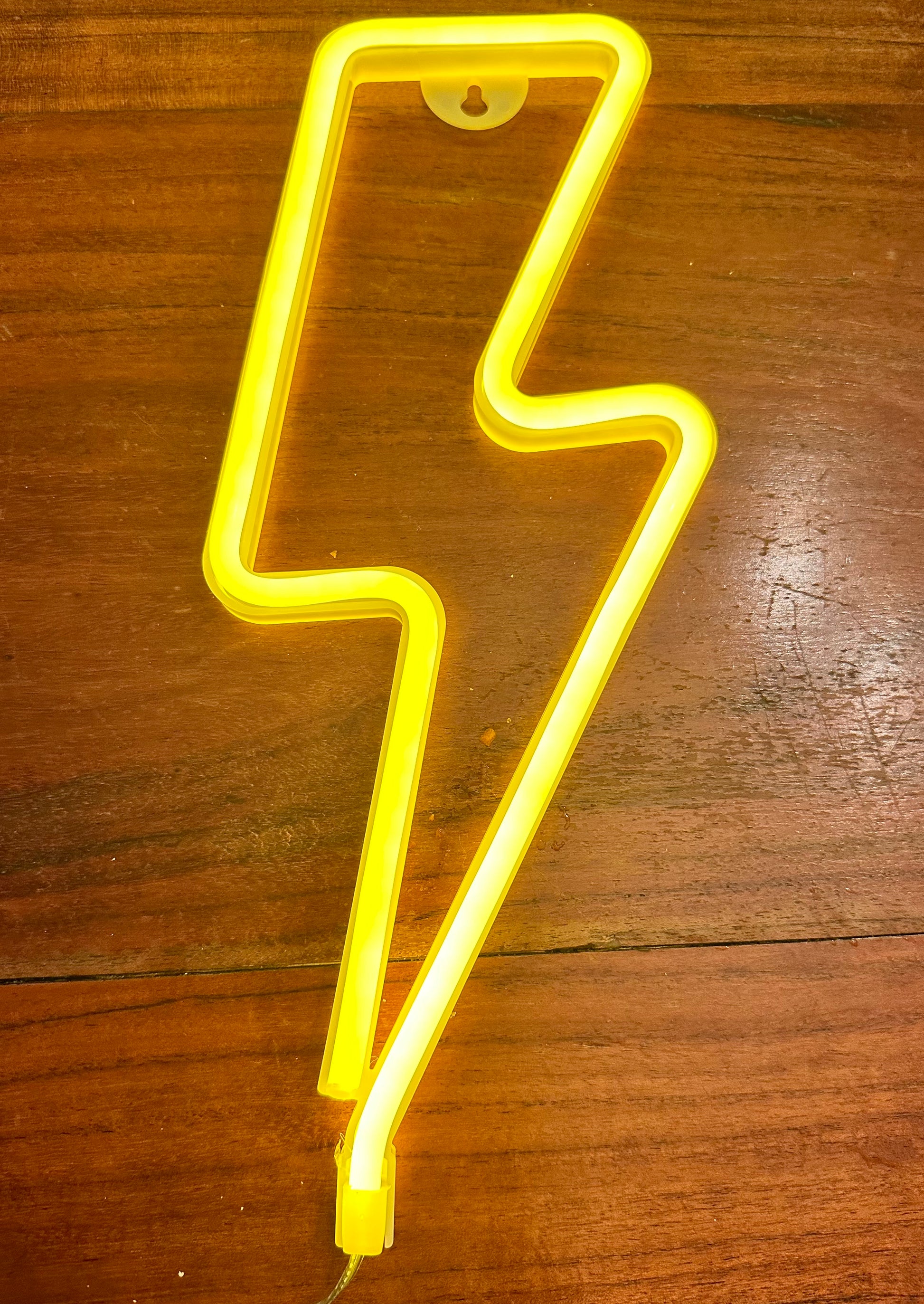 Yellow Neon Lightning Bolt Sign