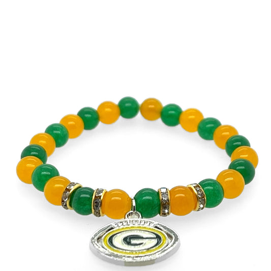 Packers Fan Gemstone Bracelet