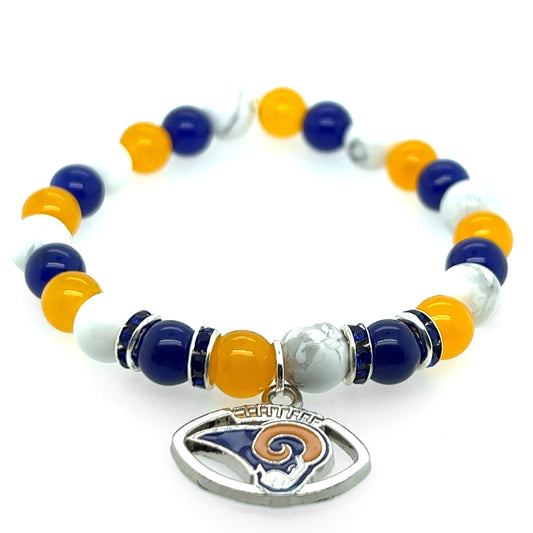 Rams Fan Gemstone Bracelet