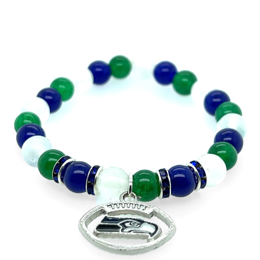 Seahawks Fan Gemstone Bracelet