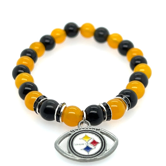 Steelers Fan Gemstone Bracelet